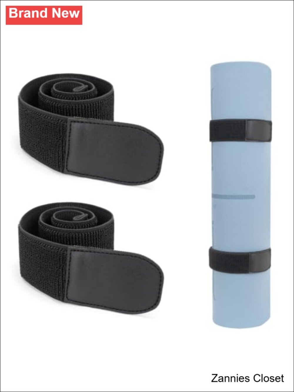 ✨ Extra-Wide Adjustable Elastic Yoga Mat Strap Hook and Loop 2 Pack